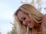 Blonde milf gets cumshot